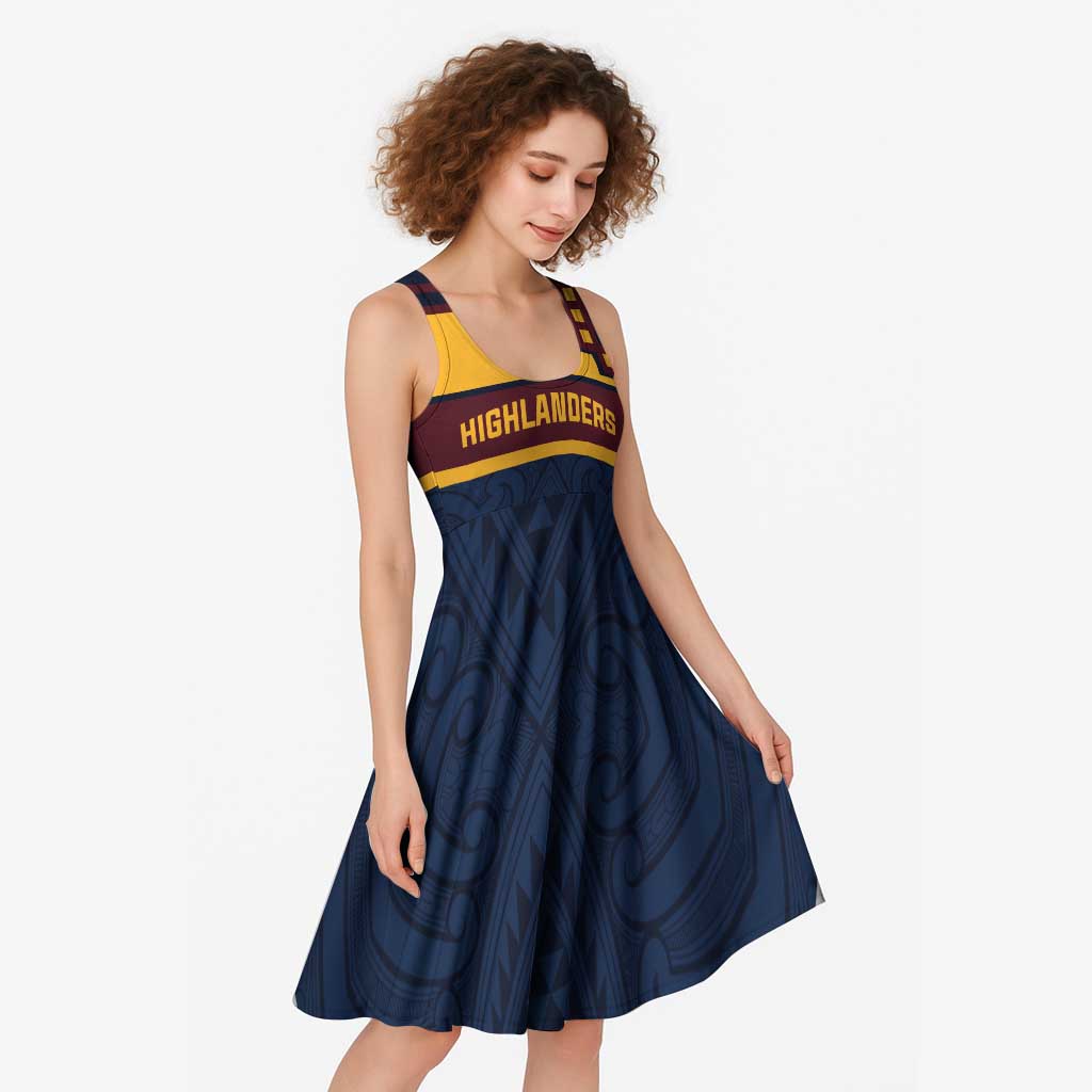 New Zealand Rugby Pacific Custom Midi Dress Kahupeka Retro 2025 Taniko Motif - Polynesian Pride