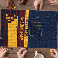 New Zealand Rugby Pacific Custom Puzzle Kahupeka Retro 2025 Taniko Motif - Polynesian Pride