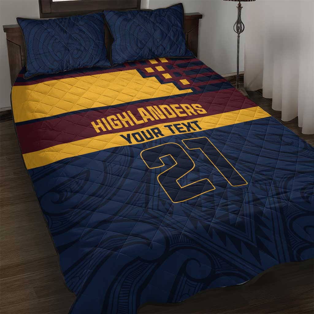 New Zealand Rugby Pacific Custom Quilt Bed Set Kahupeka Retro 2025 Taniko Motif LT9 Blue - Polynesian Pride