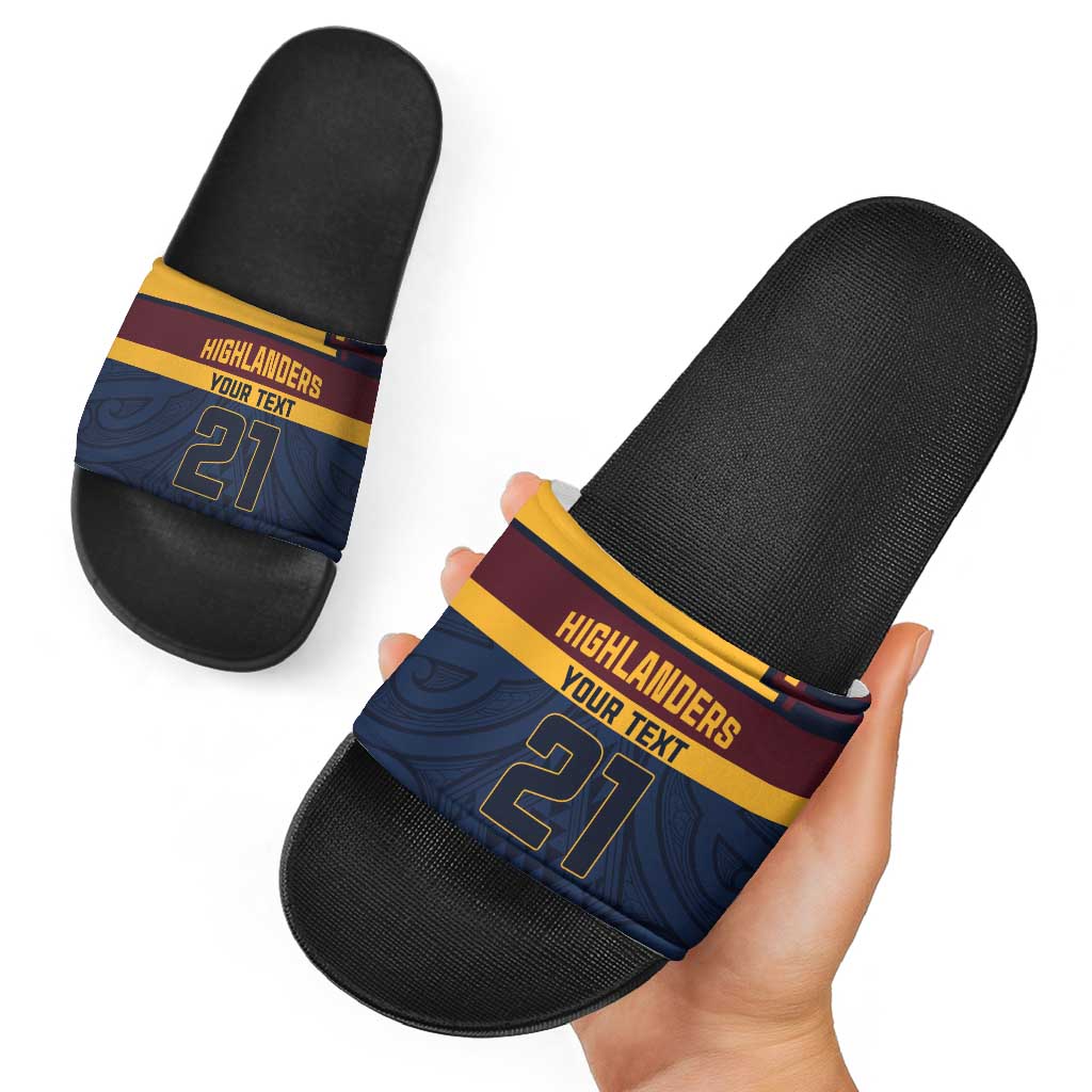 New Zealand Rugby Pacific Custom Slide Sandals Kahupeka Retro 2025 Taniko Motif - Polynesian Pride