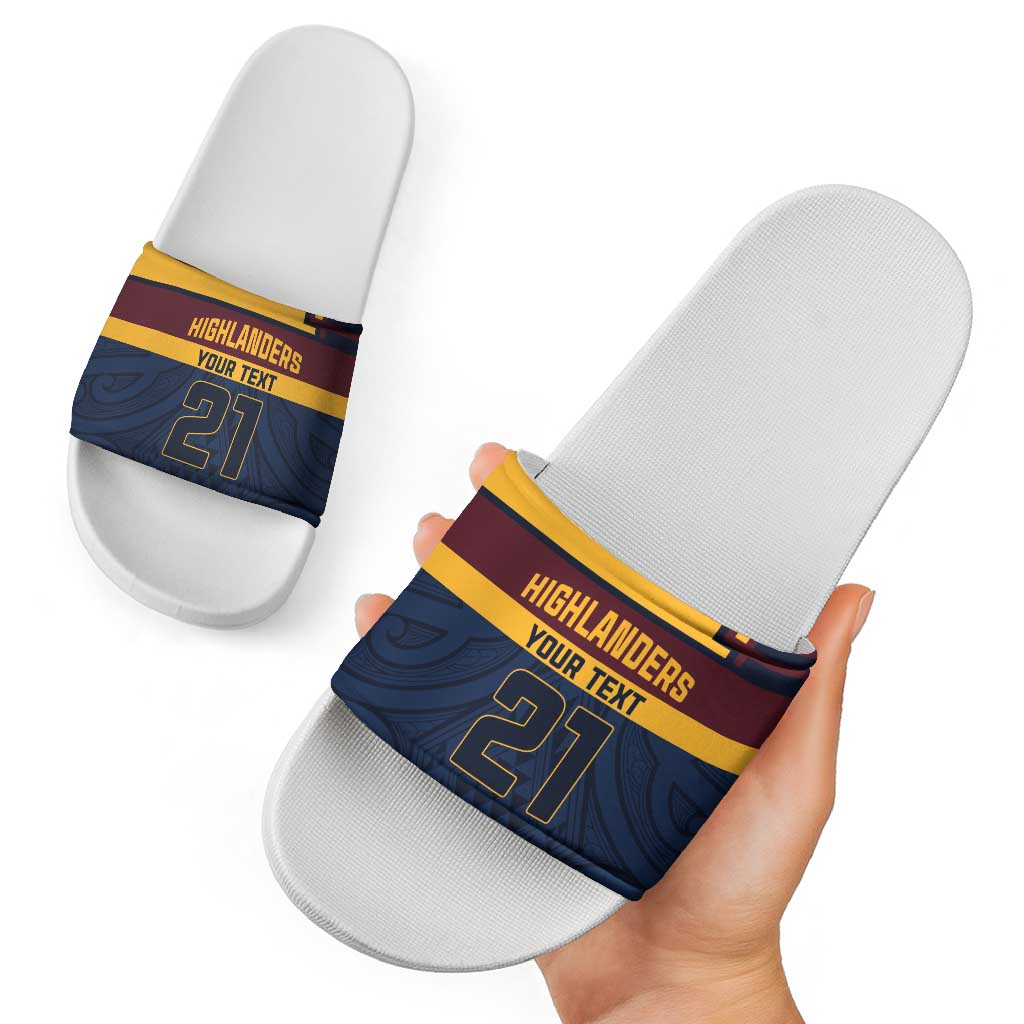 New Zealand Rugby Pacific Custom Slide Sandals Kahupeka Retro 2025 Taniko Motif - Polynesian Pride