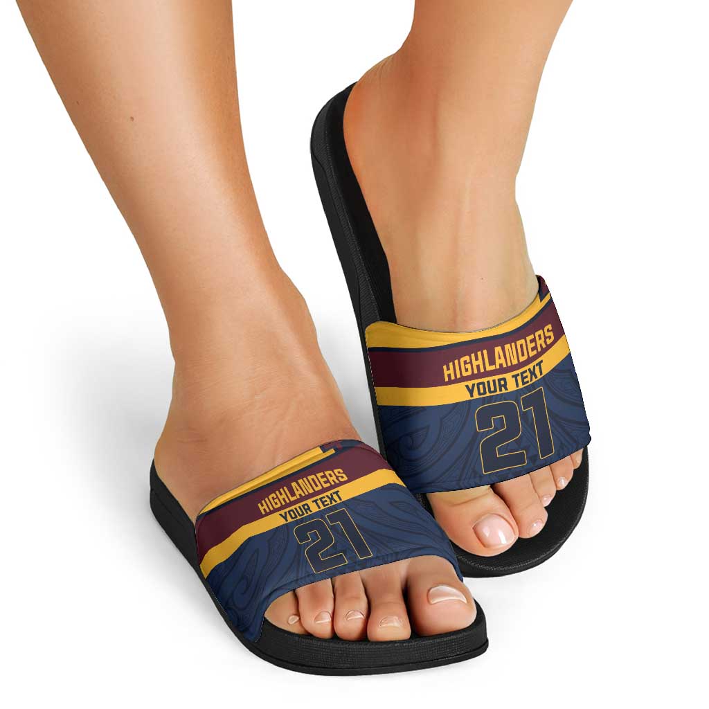 New Zealand Rugby Pacific Custom Slide Sandals Kahupeka Retro 2025 Taniko Motif - Polynesian Pride