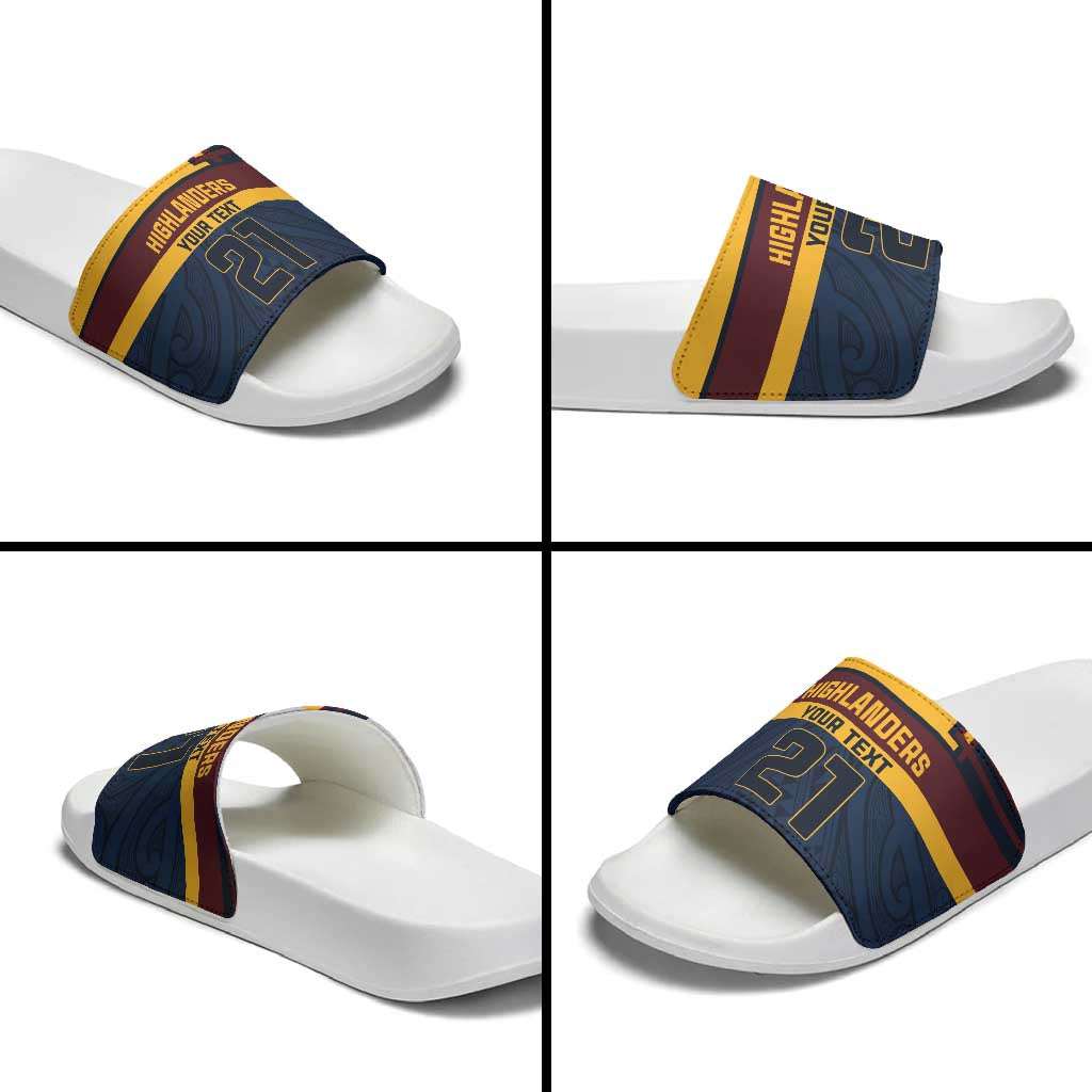 New Zealand Rugby Pacific Custom Slide Sandals Kahupeka Retro 2025 Taniko Motif - Polynesian Pride