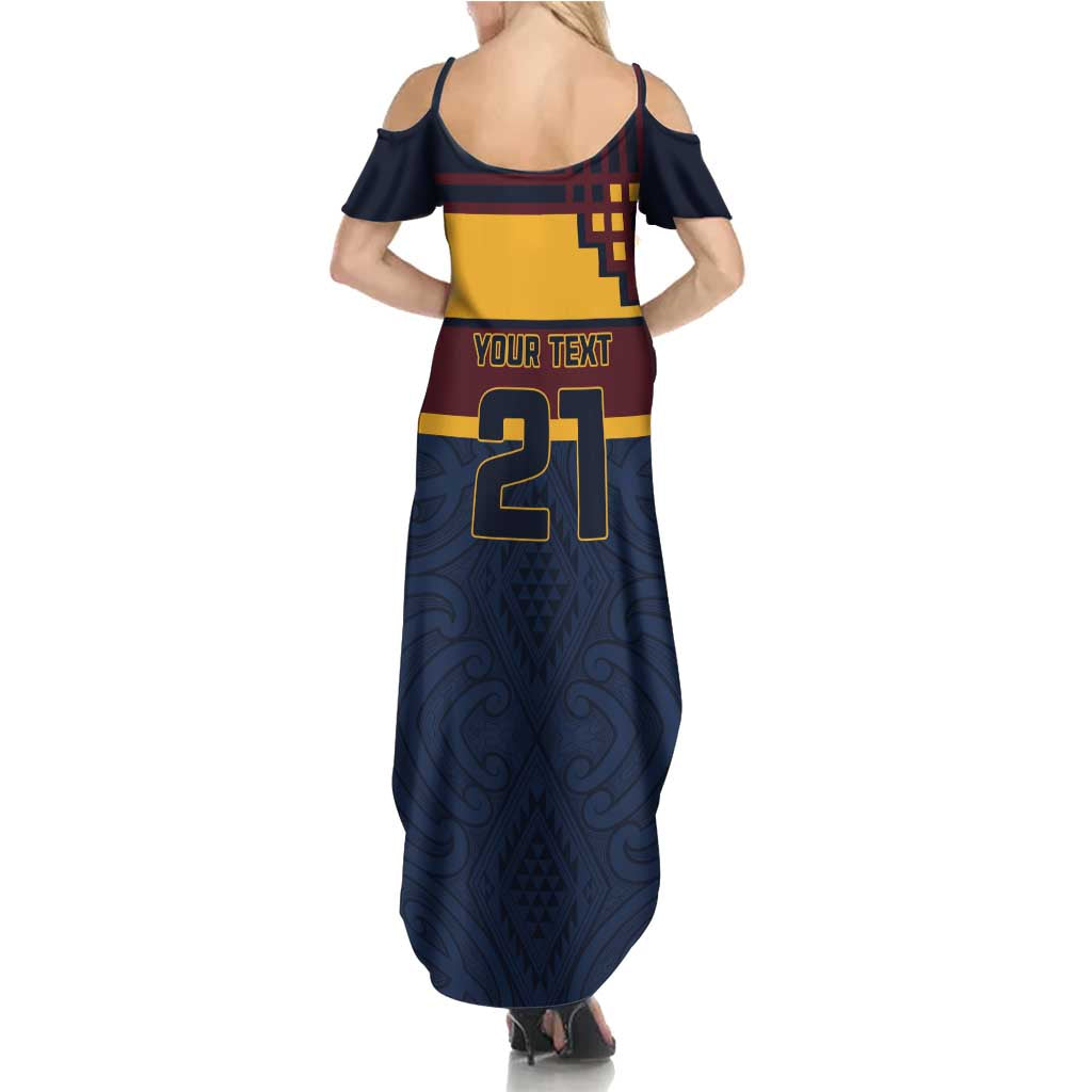 New Zealand Rugby Pacific Custom Summer Maxi Dress Kahupeka Retro 2025 Taniko Motif