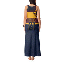 New Zealand Rugby Pacific Custom Tank Maxi Dress Kahupeka Retro 2025 Taniko Motif