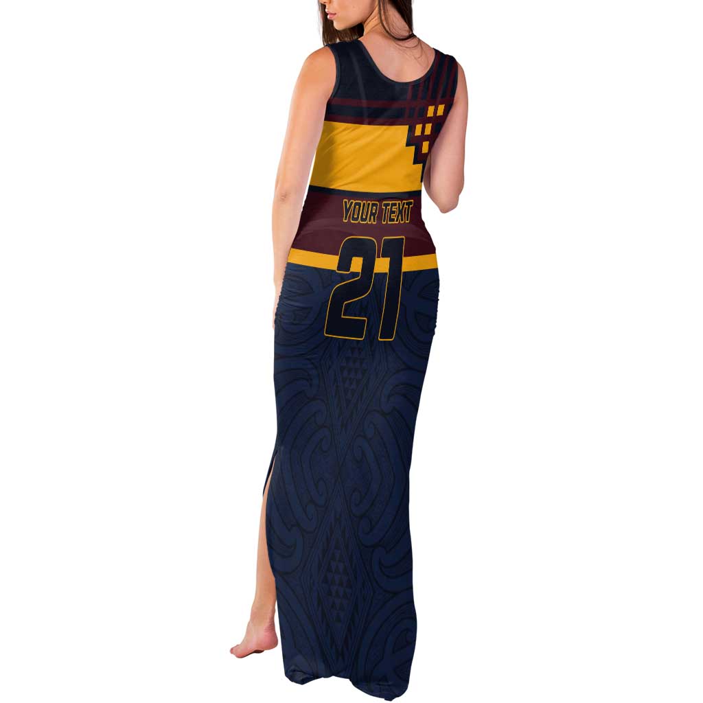 New Zealand Rugby Pacific Custom Tank Maxi Dress Kahupeka Retro 2025 Taniko Motif
