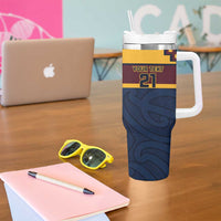 New Zealand Rugby Pacific Custom Tumbler With Handle Kahupeka Retro 2025 Taniko Motif