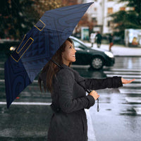 New Zealand Rugby Pacific Custom Umbrella Kahupeka Retro 2025 Taniko Motif - Polynesian Pride