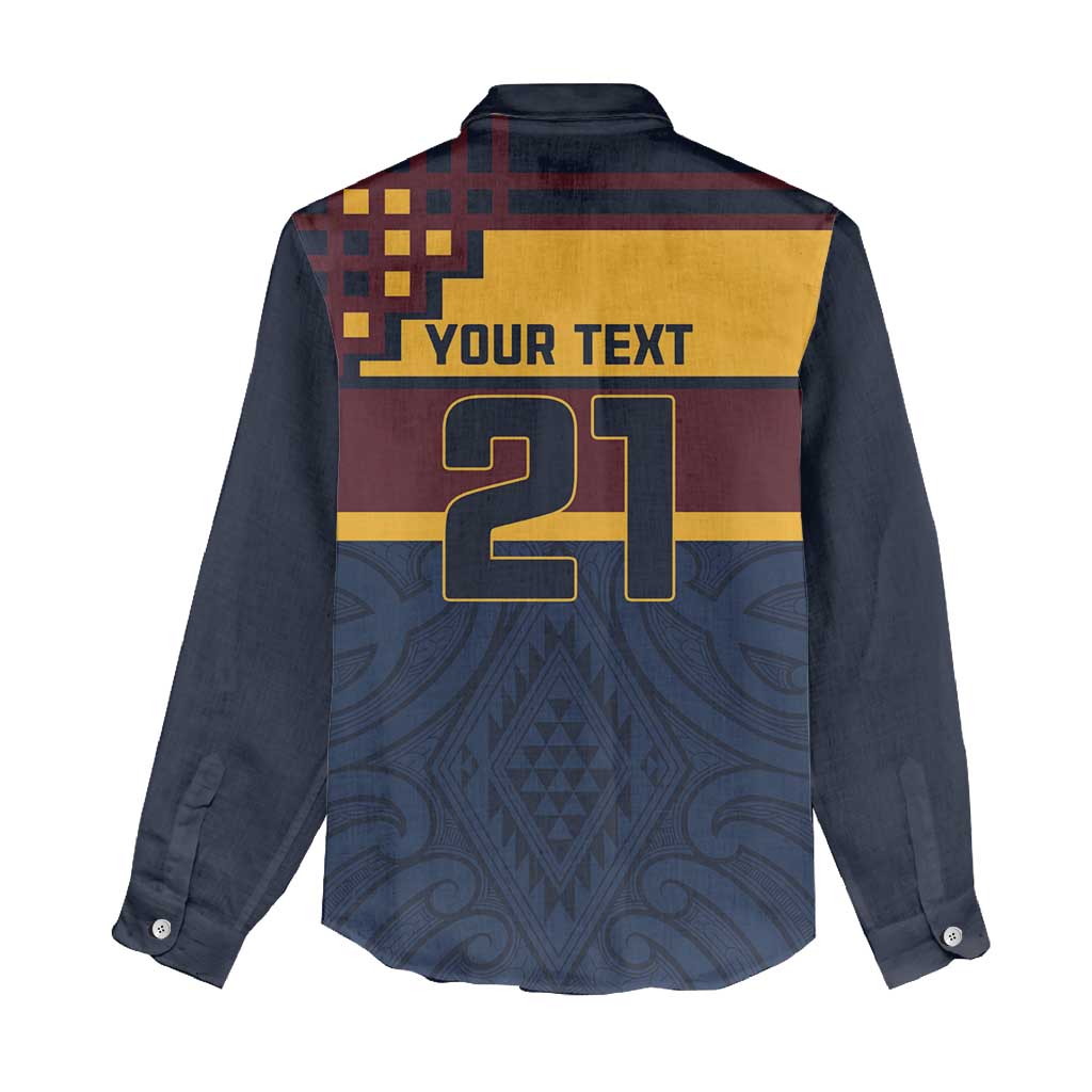 New Zealand Rugby Pacific Custom Women Casual Shirt Kahupeka Retro 2025 Taniko Motif LT9 - Polynesian Pride