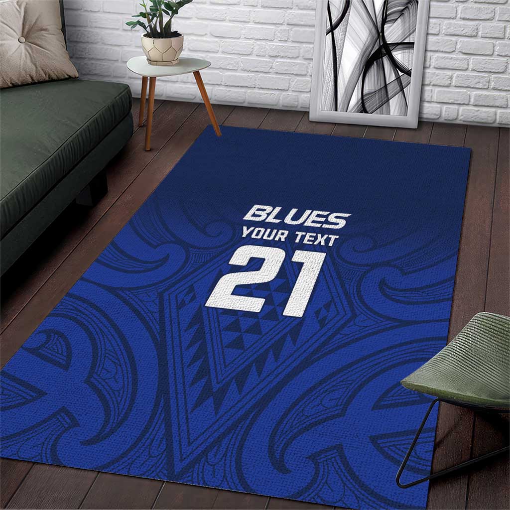 New Zealand Rugby Pacific Custom Area Rug Kahurangi Auckland All Blue LT9 Blue - Polynesian Pride