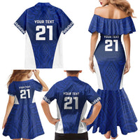 New Zealand Rugby Pacific Custom Family Matching Mermaid Dress and Hawaiian Shirt Kahurangi Auckland All Blue LT9 - Polynesian Pride