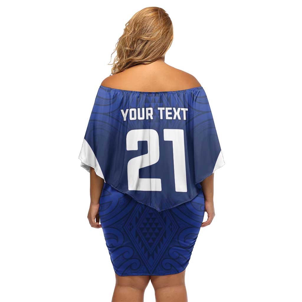 New Zealand Rugby Pacific Custom Family Matching Off Shoulder Short Dress and Hawaiian Shirt Kahurangi Auckland All Blue LT9 - Polynesian Pride