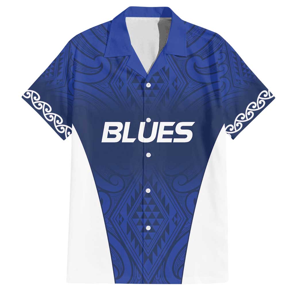 New Zealand Rugby Pacific Custom Family Matching Tank Maxi Dress and Hawaiian Shirt Kahurangi Auckland All Blue LT9 Dad's Shirt - Short Sleeve Blue - Polynesian Pride