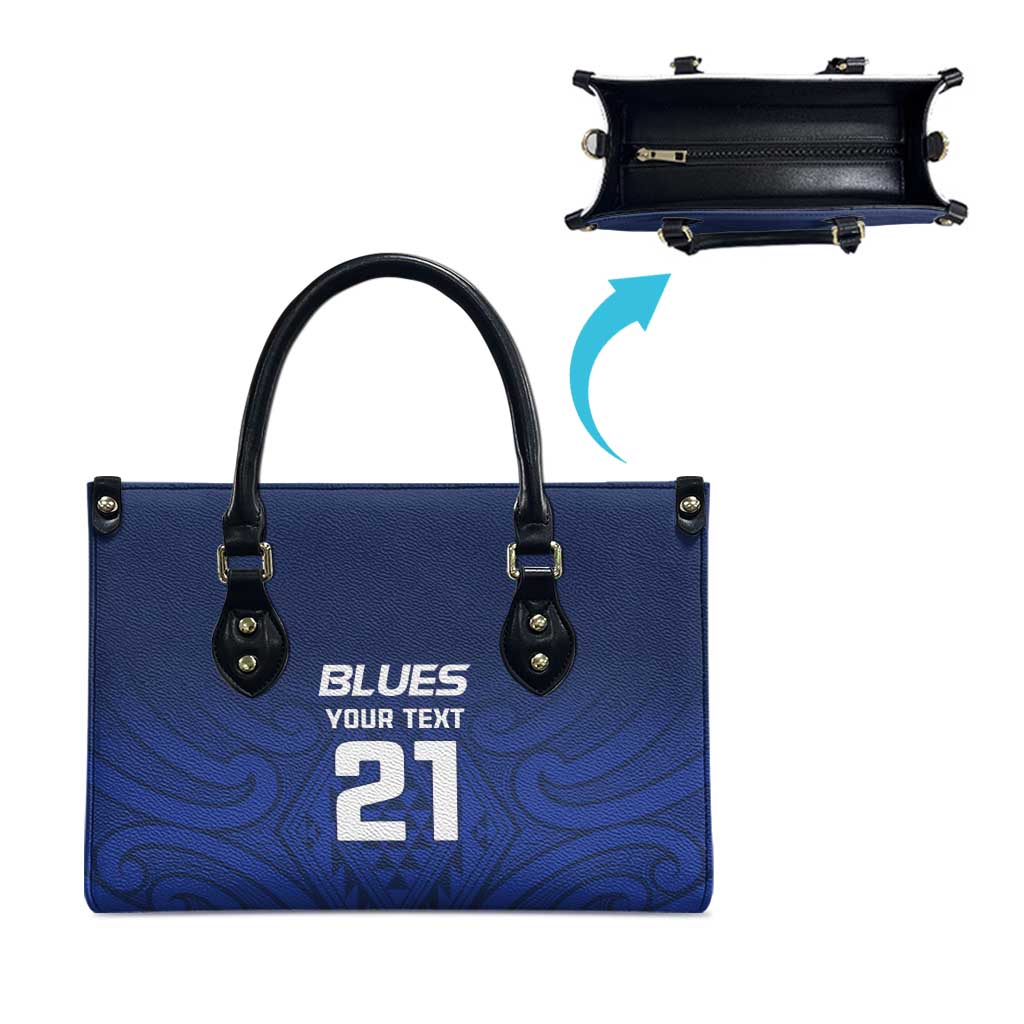 New Zealand Rugby Pacific Custom Leather Bag Kahurangi Auckland All Blue - Polynesian Pride