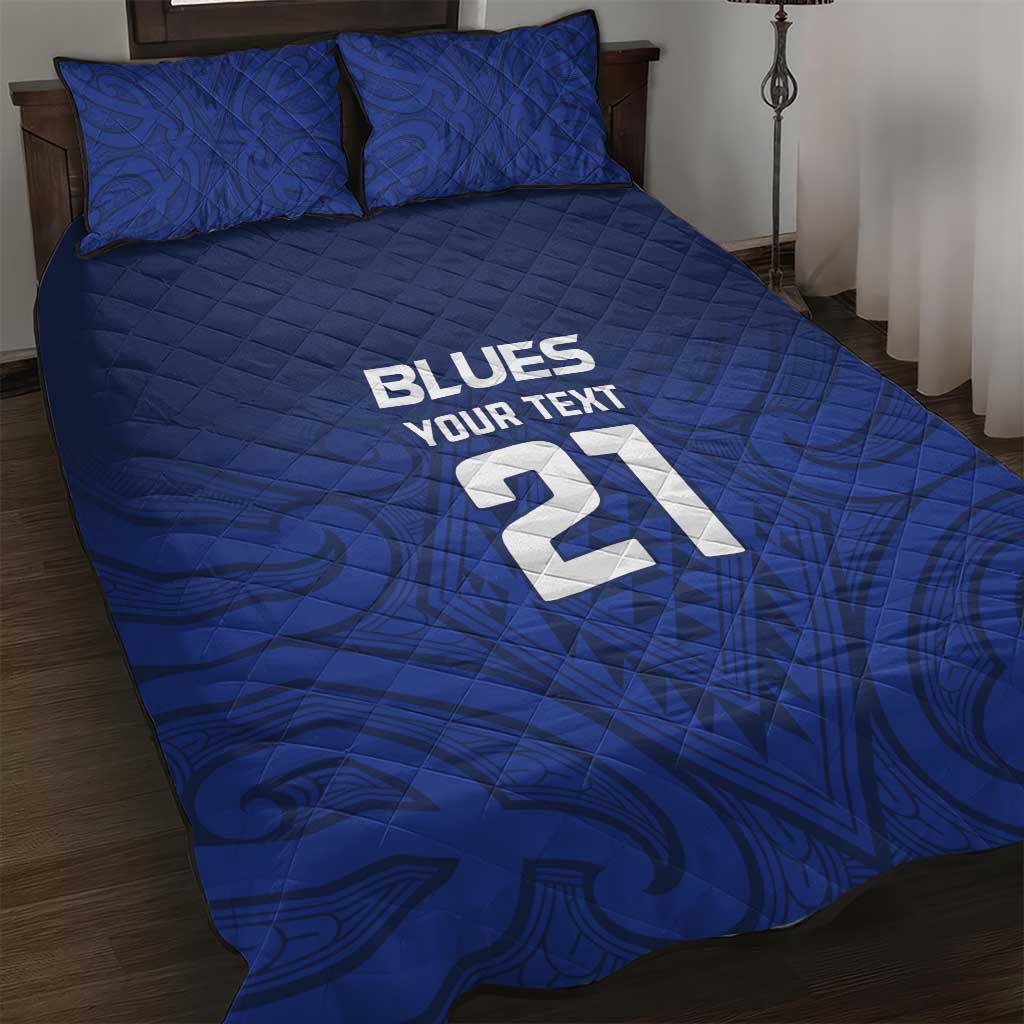 New Zealand Rugby Pacific Custom Quilt Bed Set Kahurangi Auckland All Blue LT9 Blue - Polynesian Pride