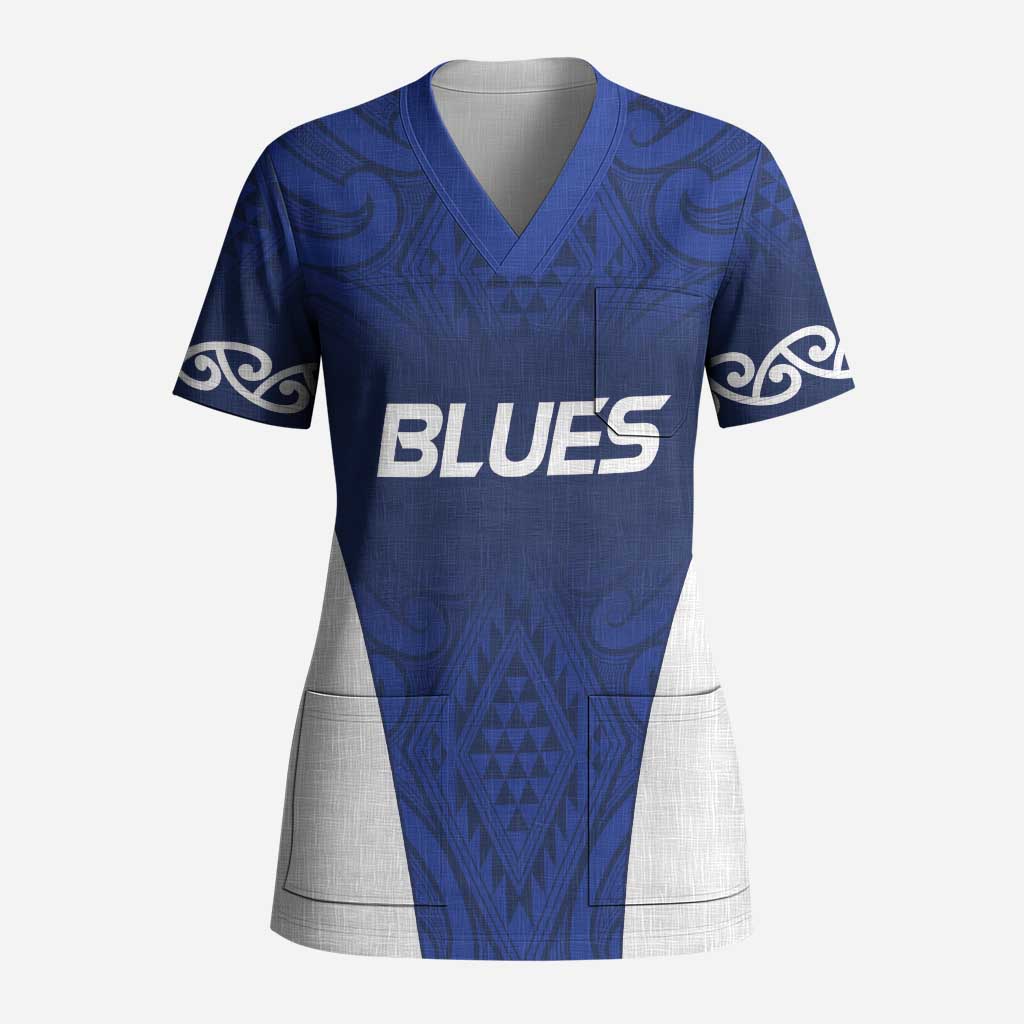 New Zealand Rugby Pacific Custom Scrub Top Kahurangi Auckland All Blue - Polynesian Pride