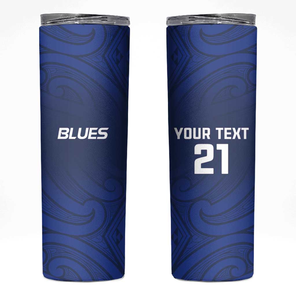 New Zealand Rugby Pacific Custom Skinny Tumbler Kahurangi Auckland All Blue LT9 Blue - Polynesian Pride