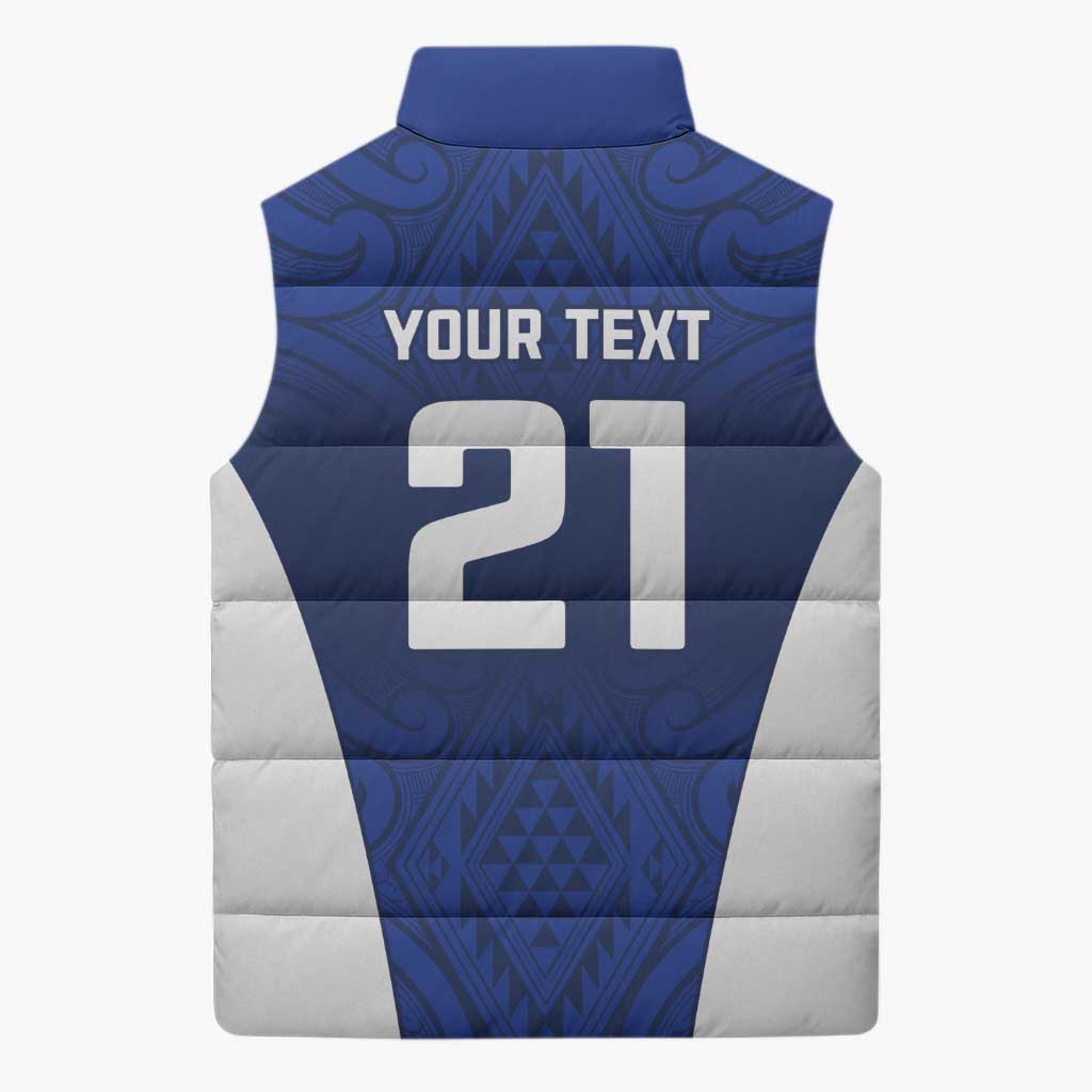 New Zealand Rugby Pacific Custom Sleeveless Puffer Jacket Kahurangi Auckland All Blue - Polynesian Pride