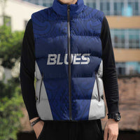 New Zealand Rugby Pacific Custom Sleeveless Puffer Jacket Kahurangi Auckland All Blue - Polynesian Pride