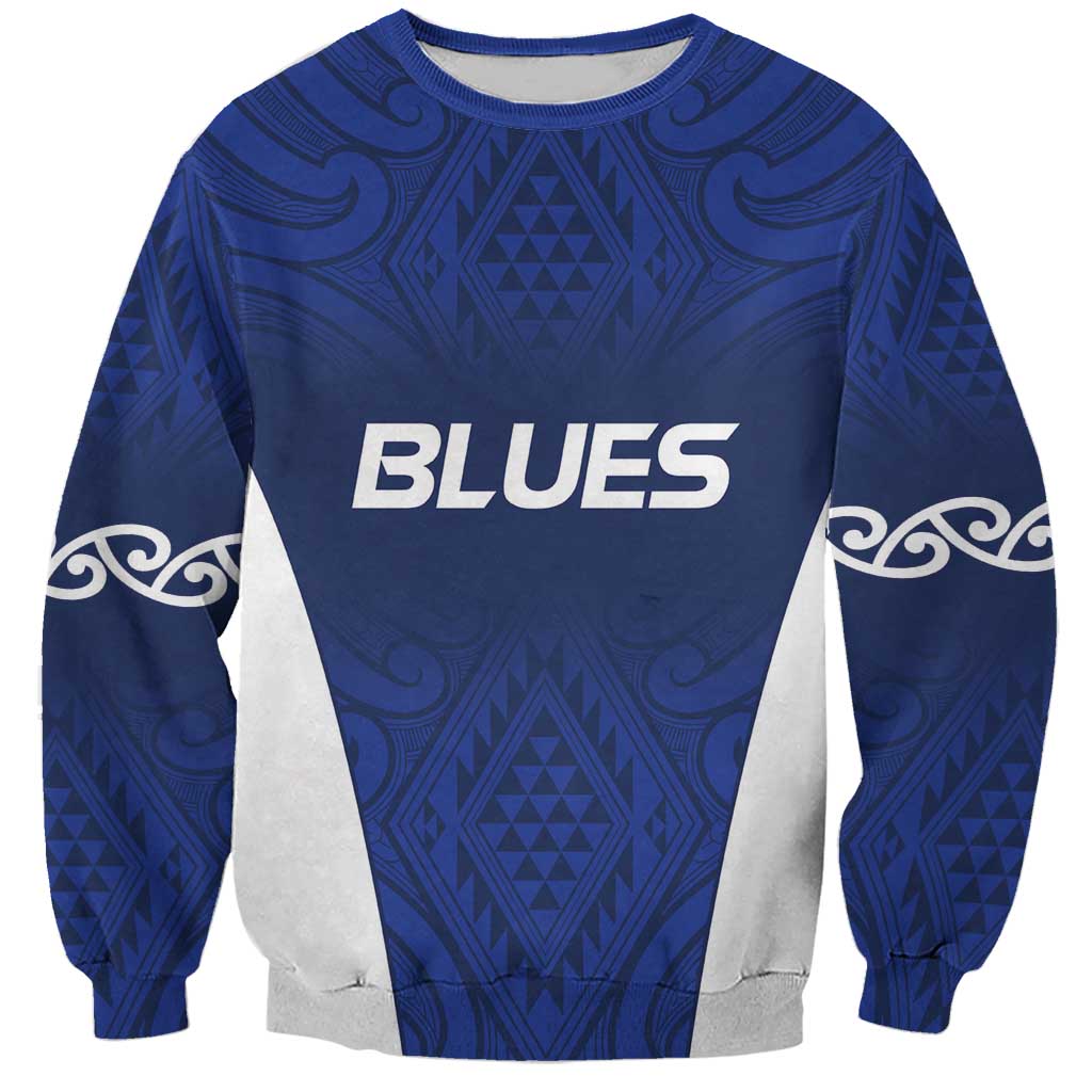 New Zealand Rugby Pacific Custom Sweatshirt Kahurangi Auckland All Blue