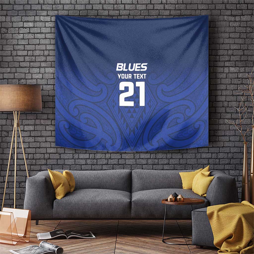 New Zealand Rugby Pacific Custom Tapestry Kahurangi Auckland All Blue LT9 Blue - Polynesian Pride