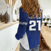 New Zealand Rugby Pacific Custom Women Casual Shirt Kahurangi Auckland All Blue LT9 - Polynesian Pride