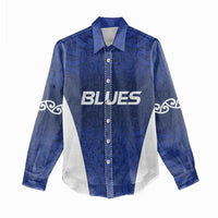 New Zealand Rugby Pacific Custom Women Casual Shirt Kahurangi Auckland All Blue LT9 - Polynesian Pride
