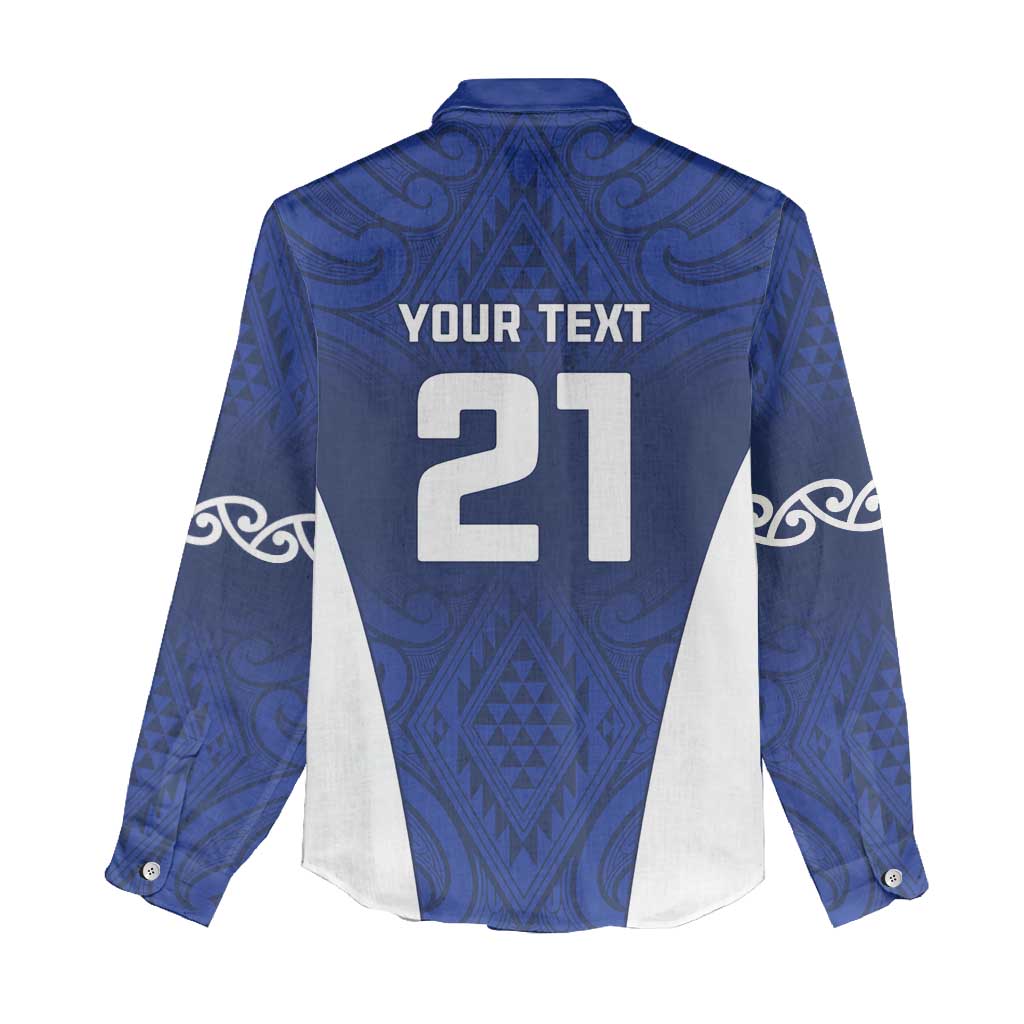 New Zealand Rugby Pacific Custom Women Casual Shirt Kahurangi Auckland All Blue LT9 - Polynesian Pride