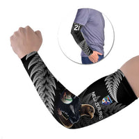 New Zealand Rugby Custom Arm Sleeves Glory Be To Black Silver-fern - Polynesian Pride