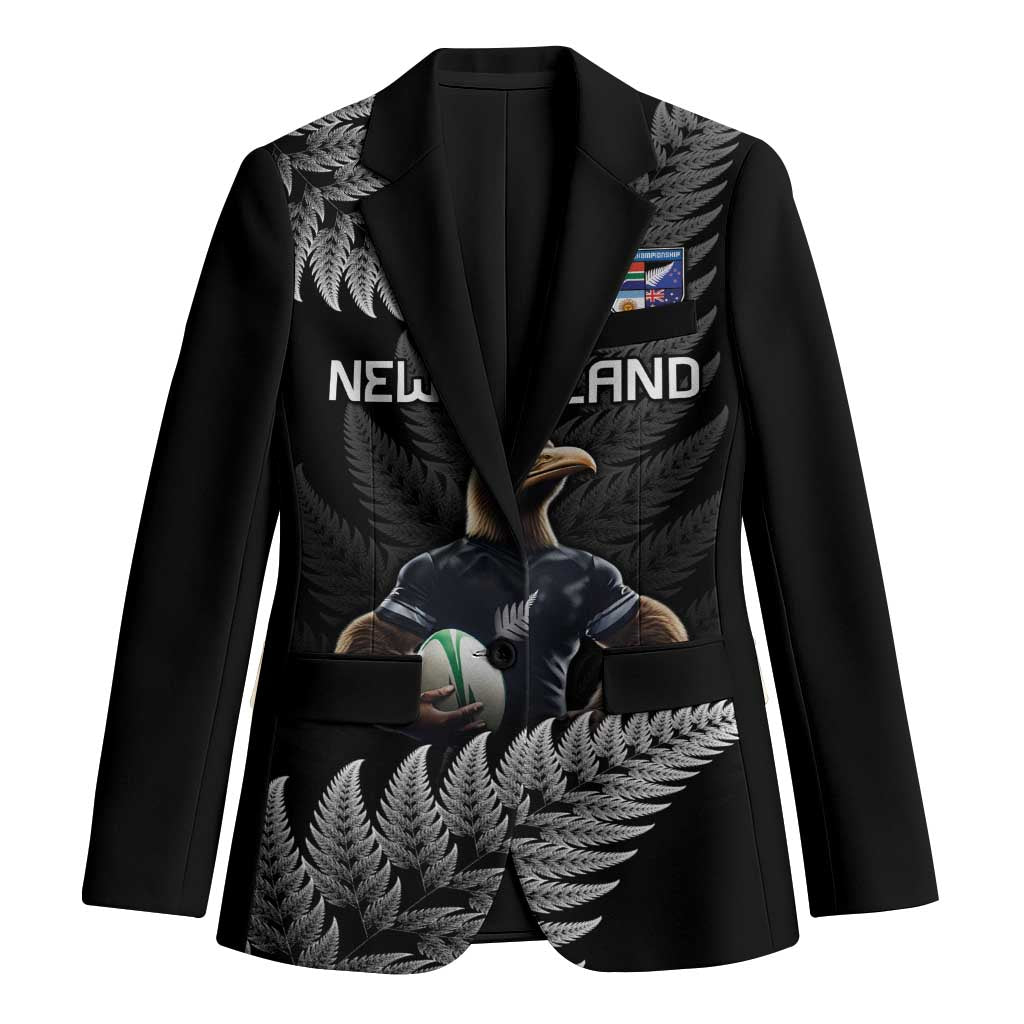 New Zealand Rugby Custom Blazer Glory Be To Black Silver-fern - Polynesian Pride