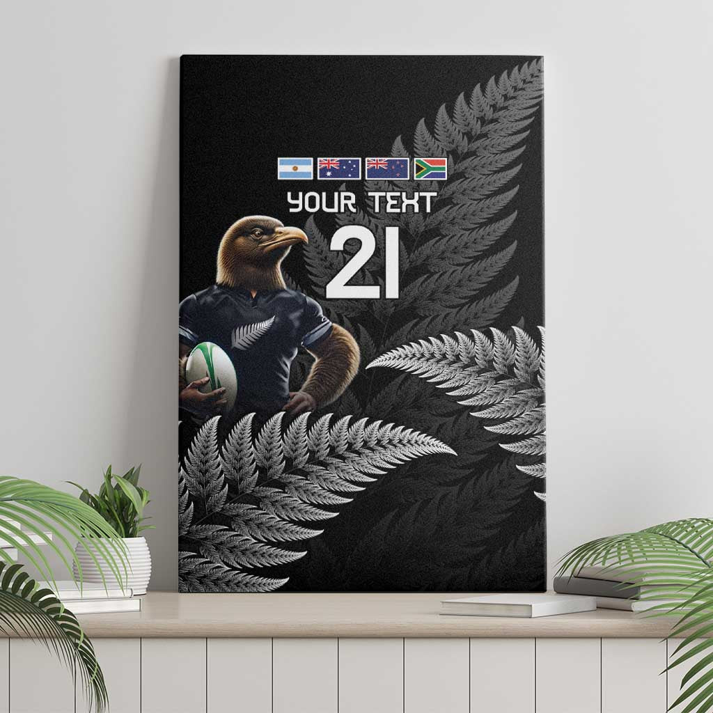 New Zealand Rugby Custom Canvas Wall Art Glory Be To Black Silver-fern LT9 - Polynesian Pride