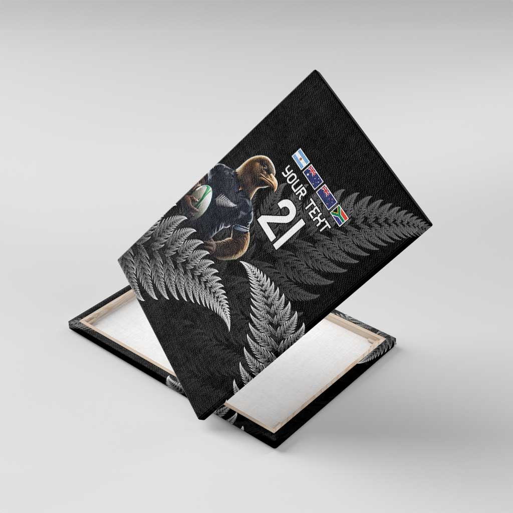 New Zealand Rugby Custom Canvas Wall Art Glory Be To Black Silver-fern LT9 With Frame Black - Polynesian Pride