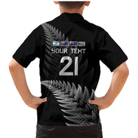 New Zealand Rugby Custom Family Matching Mermaid Dress and Hawaiian Shirt Glory Be To Black Silver-fern LT9 - Polynesian Pride