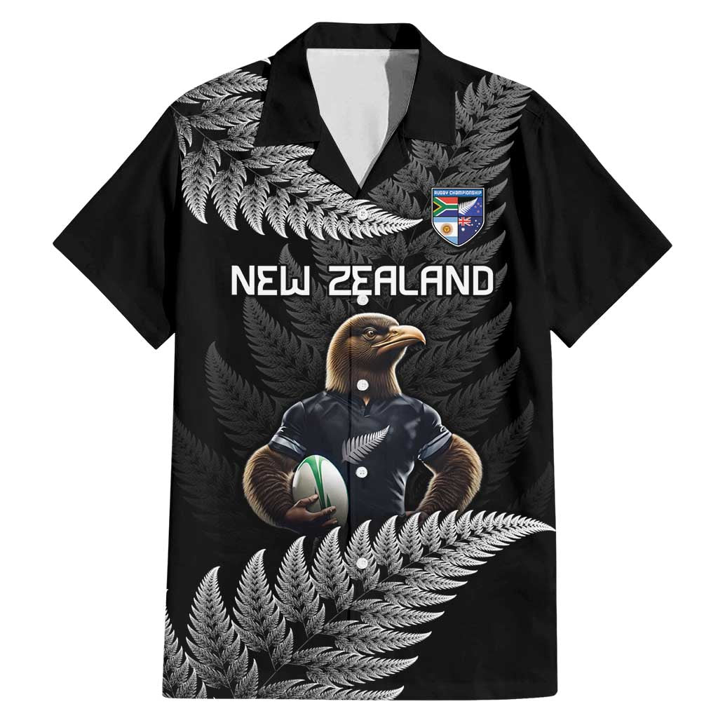 New Zealand Rugby Custom Family Matching Mermaid Dress and Hawaiian Shirt Glory Be To Black Silver-fern LT9 Dad's Shirt - Short Sleeve Black - Polynesian Pride