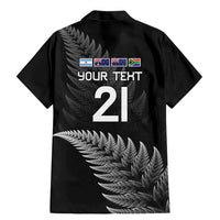 New Zealand Rugby Custom Family Matching Mermaid Dress and Hawaiian Shirt Glory Be To Black Silver-fern LT9 - Polynesian Pride