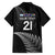New Zealand Rugby Custom Family Matching Off The Shoulder Long Sleeve Dress and Hawaiian Shirt Glory Be To Black Silver-fern - Polynesian Pride