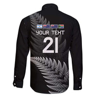 New Zealand Rugby Custom Family Matching Off Shoulder Short Dress and Hawaiian Shirt Glory Be To Black Silver-fern LT9 - Polynesian Pride