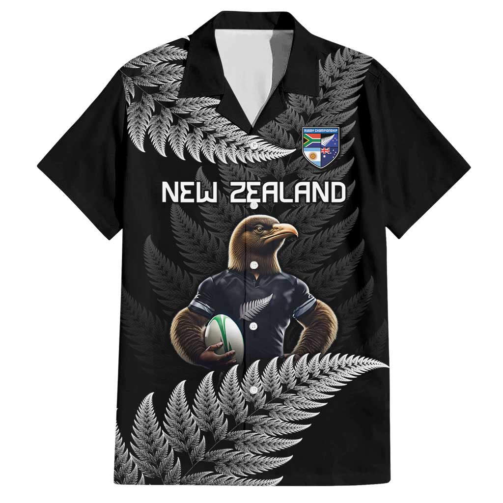 New Zealand Rugby Custom Family Matching Short Sleeve Bodycon Dress and Hawaiian Shirt Glory Be To Black Silver-fern LT9 Dad's Shirt - Short Sleeve Black - Polynesian Pride