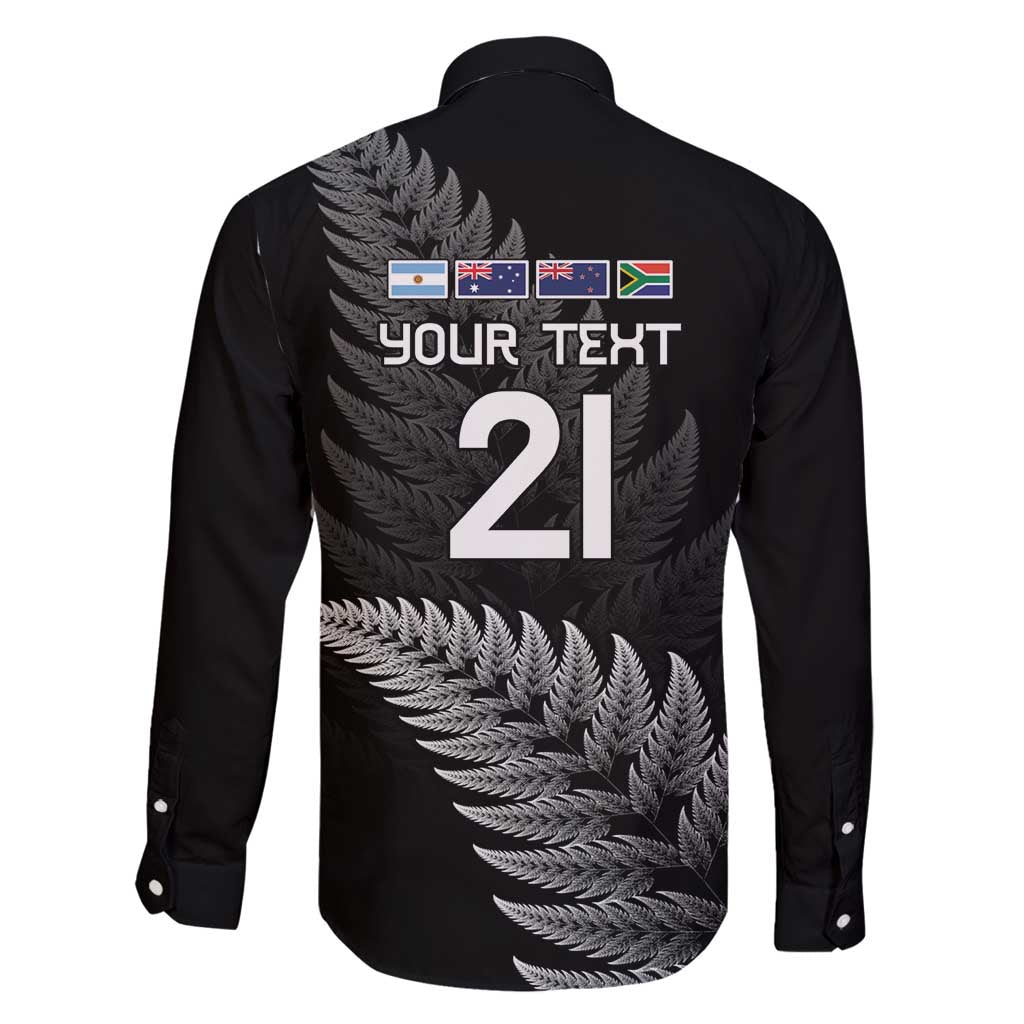 New Zealand Rugby Custom Family Matching Summer Maxi Dress and Hawaiian Shirt Glory Be To Black Silver-fern LT9 - Polynesian Pride