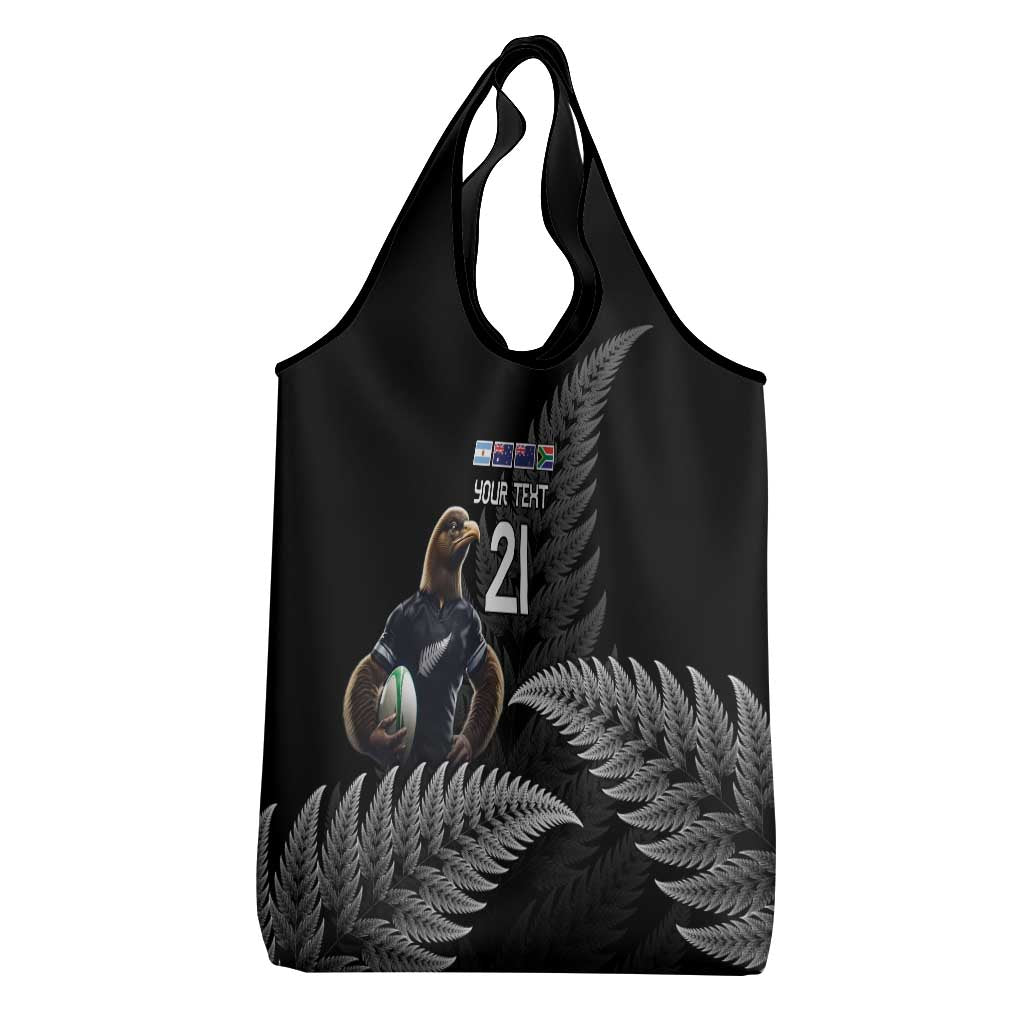 New Zealand Rugby Custom Grocery Bag Glory Be To Black Silver-fern LT9 - Polynesian Pride