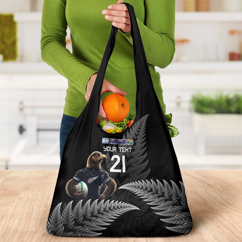New Zealand Rugby Custom Grocery Bag Glory Be To Black Silver-fern LT9 - Polynesian Pride