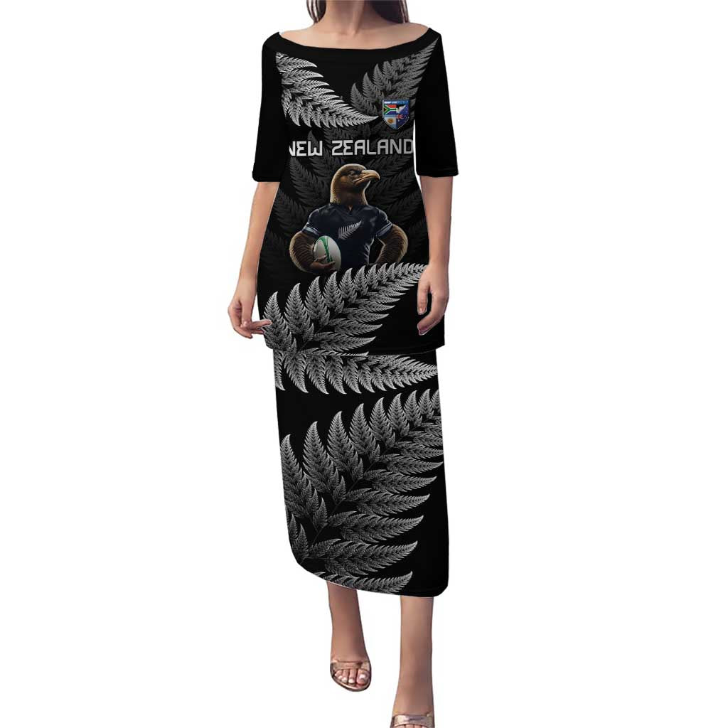 New Zealand Rugby Custom Puletasi Glory Be To Black Silver-fern - Polynesian Pride