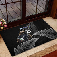 New Zealand Rugby Custom Rubber Doormat Glory Be To Black Silver-fern LT9 - Polynesian Pride