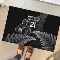 New Zealand Rugby Custom Rubber Doormat Glory Be To Black Silver-fern LT9 - Polynesian Pride