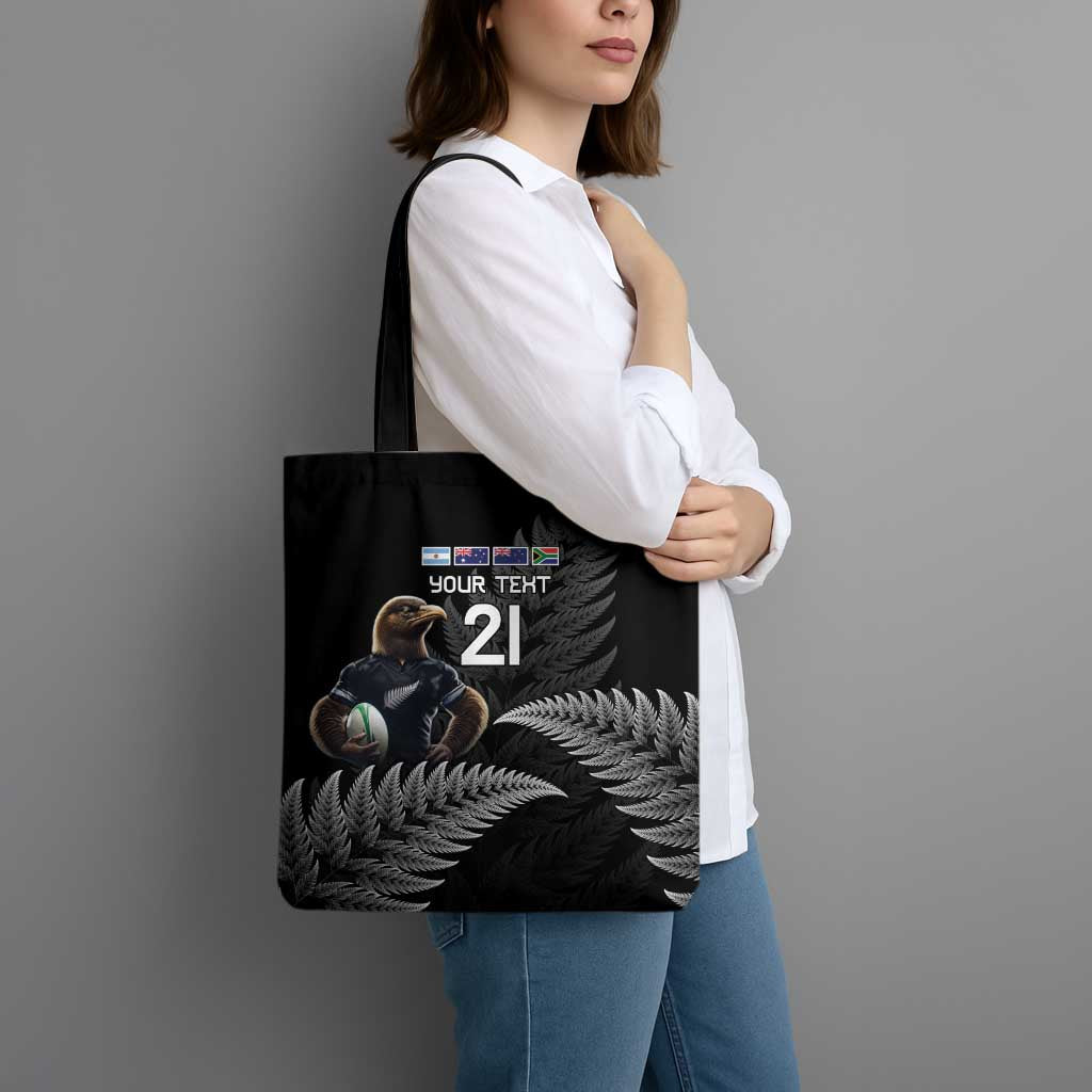 New Zealand Rugby Custom Tote Bag Glory Be To Black Silver-fern LT9 - Polynesian Pride