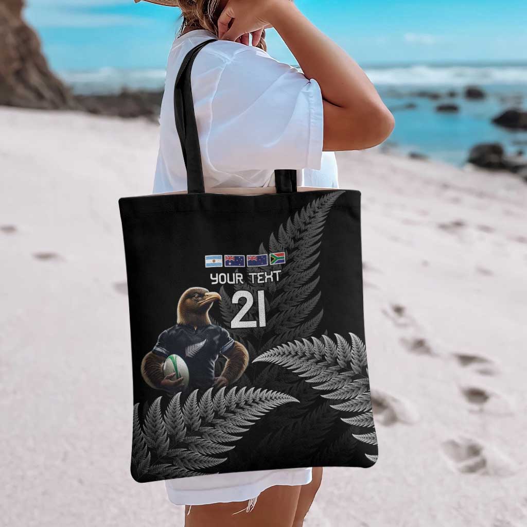 New Zealand Rugby Custom Tote Bag Glory Be To Black Silver-fern LT9 - Polynesian Pride