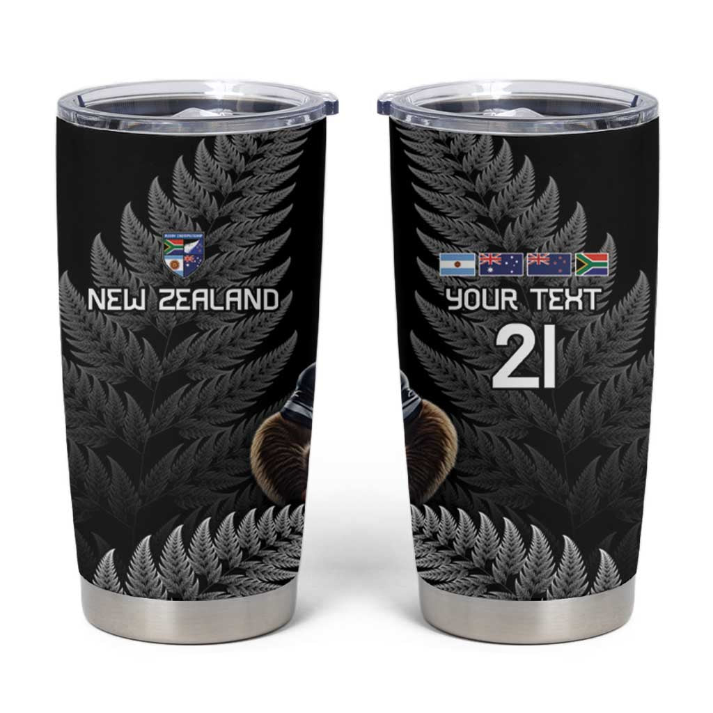 New Zealand Rugby Custom Tumbler Cup Glory Be To Black Silver-fern - Polynesian Pride