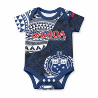 Samoa Rugby Baby Onesie Proud Samoa World Cup 2023 LT9 Blue - Polynesian Pride