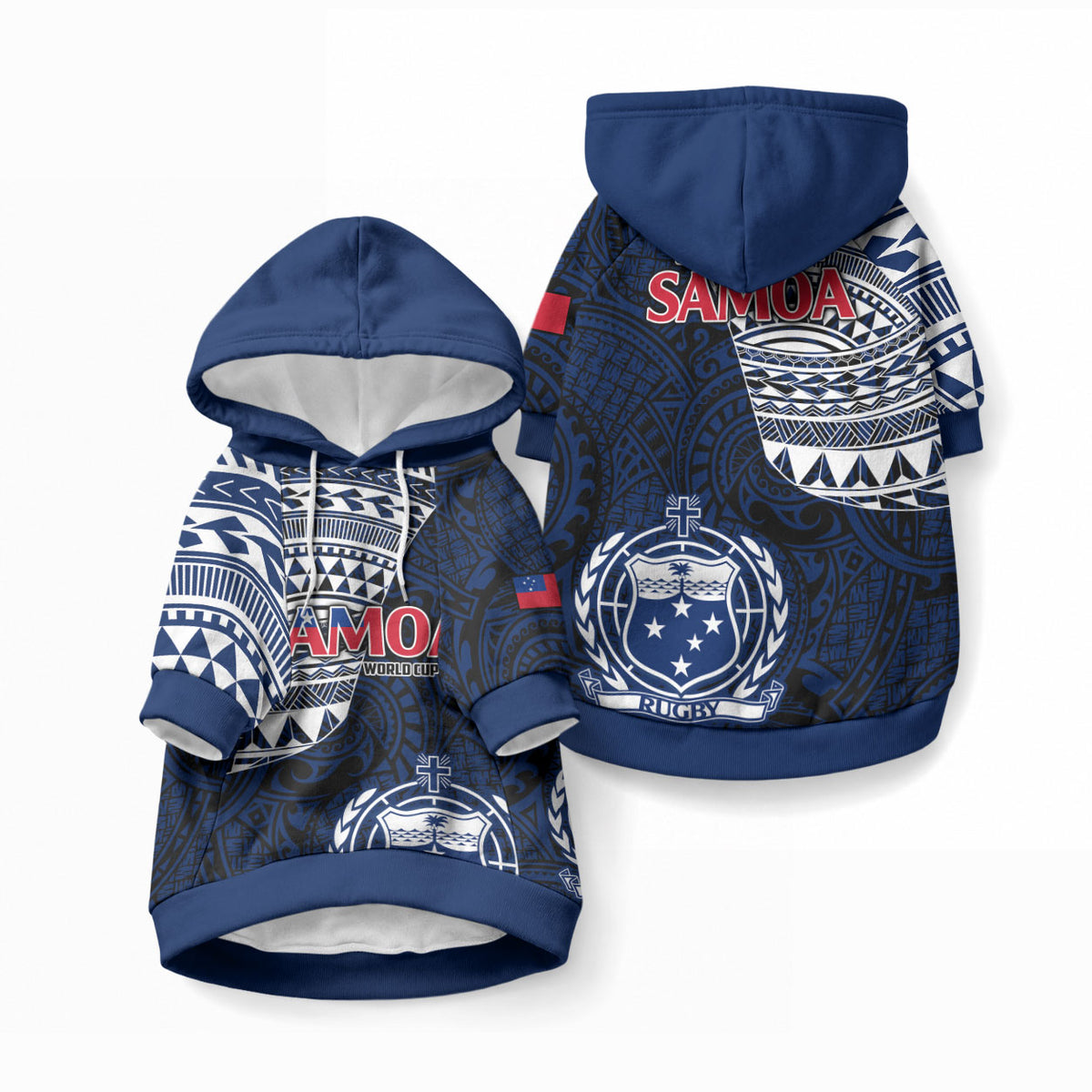 Samoa Rugby Pet Hoodie Proud Samoa World Cup 2023 LT9 Pullover Blue - Polynesian Pride