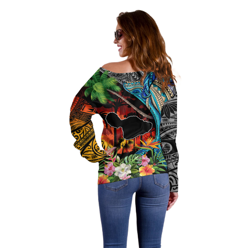 Personalised Hawaii Strong Maui Wildfire Off Shoulder Sweater Pray For Lahaina Maui LT9 - Polynesian Pride